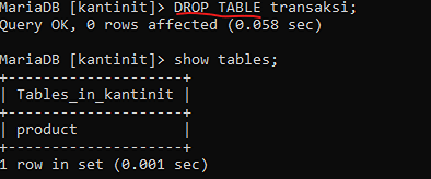 cara menghapus tabel database dengan cmd