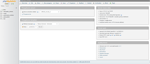 membuat database dengan phpmyadmin